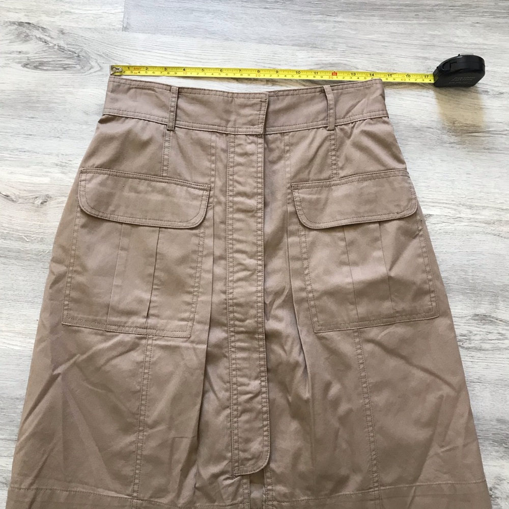 Plenty By Tracy Reese Women Brown Casual Skirt No Belt Khaki Style Cotton Size 8 - Picture 3 of 9